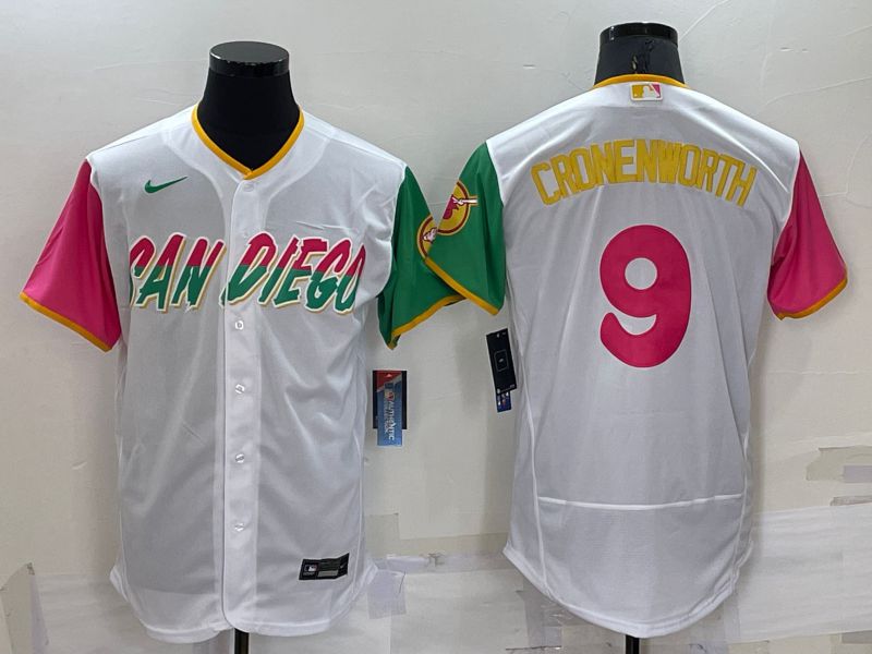 Men San Diego Padres #9 Cronenworth White City Edition Elite Nike 2022 MLB Jersey->san diego padres->MLB Jersey